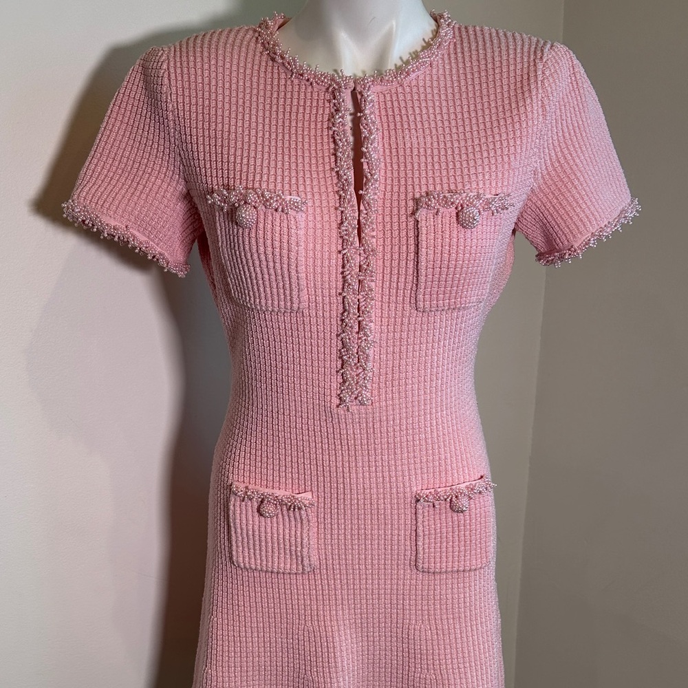 Self-Portrait Pink Textured Dress - Picture 12 of 15